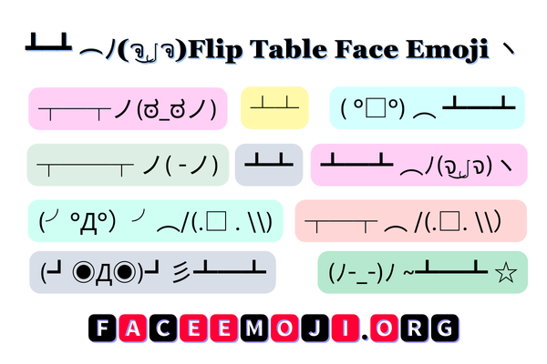 Flip Table Face Emoji Image